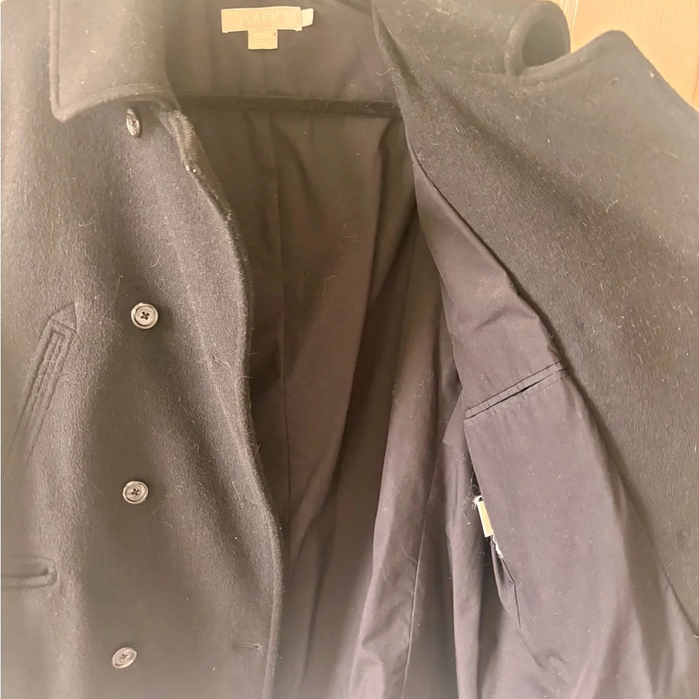 J Crew Women's Black Peacoat large! Fits an 8-10. - Picture 3 of 4
